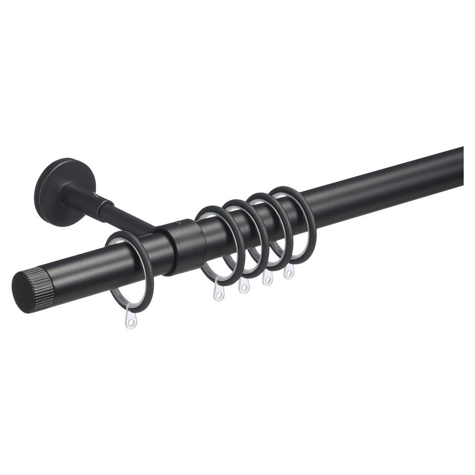 Wand/Plafondsteun Gordijnroede 28mm Zwart S/2