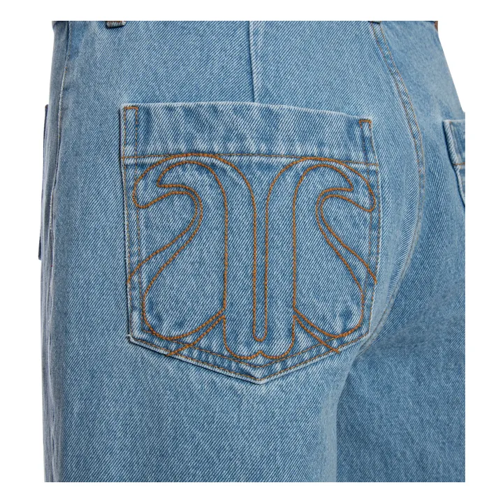 Alma Deia Jean Flare en Coton Bio | Denim bleached