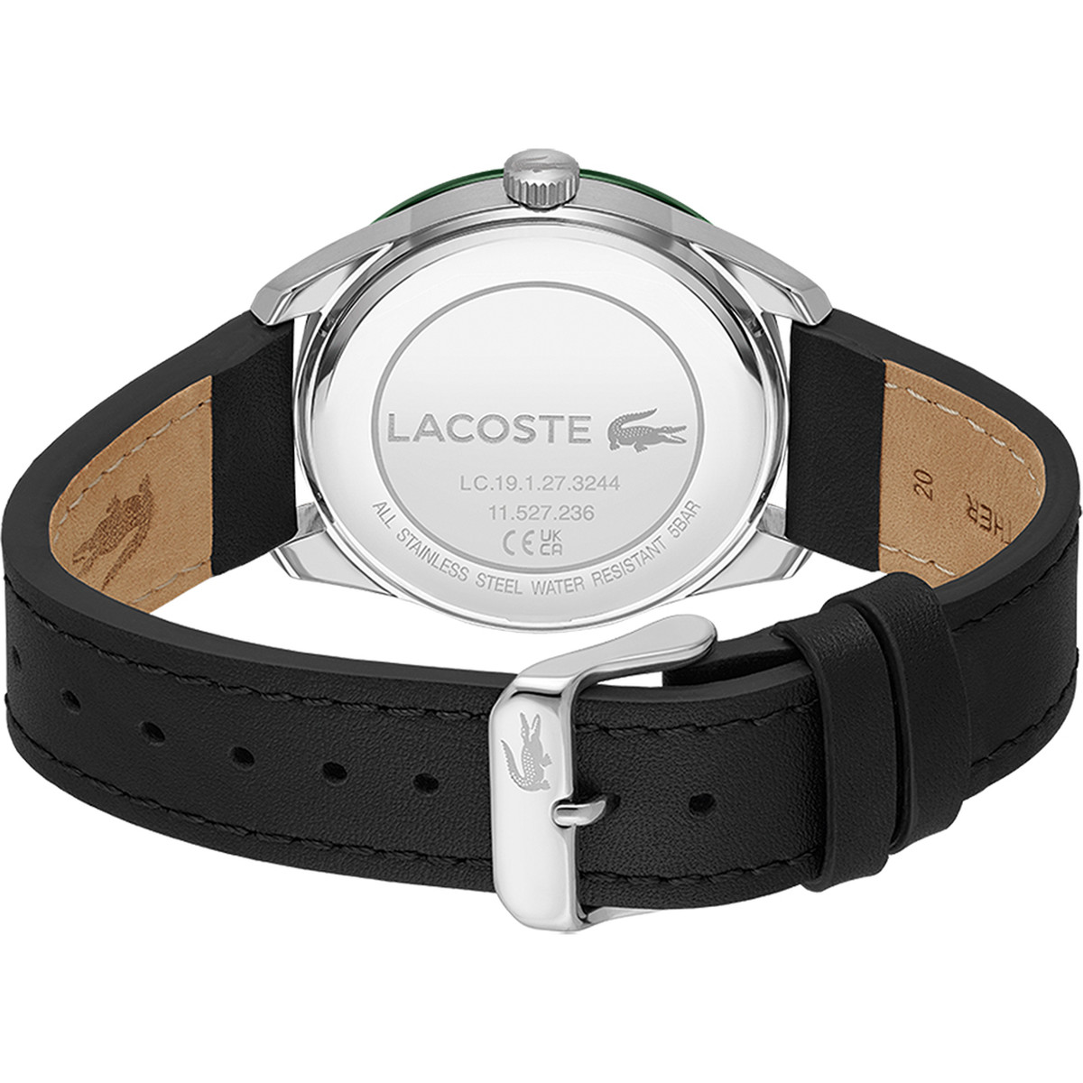 Montre LACOSTE everett homme bracelet cuir noir