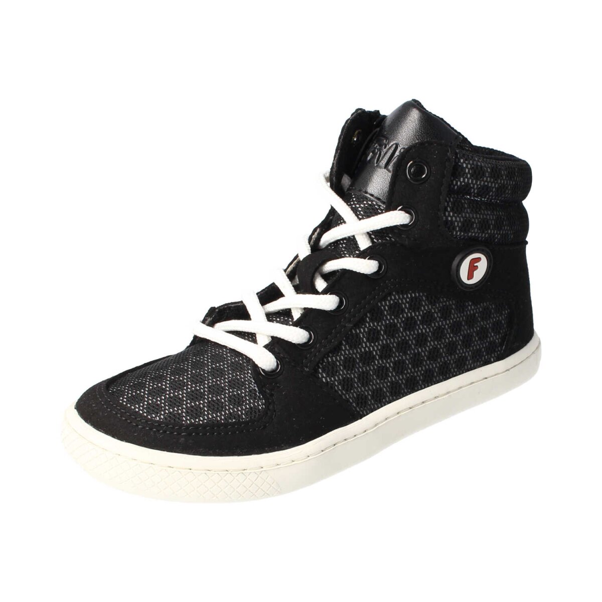 V4054-00 CHAMPI vegan black/white reflector zipper Weite/M