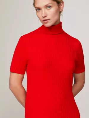 Vestido de malha curta com tranças