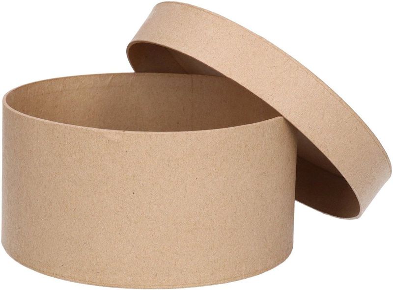 Ronde bruine hobby knutselen doos/dozen van karton - 25 x 13,5 cm - Hoedendoos/cadeauverpakking