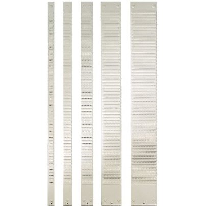 Bande planning nobo métal fiche indice 2 32 fentes adaptée carte t capacité 32 cartes format 66x6,4cm coloris gris