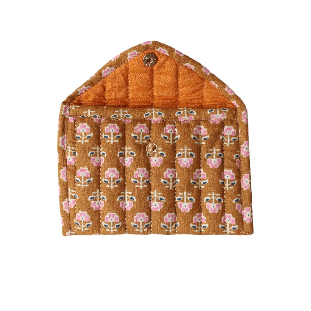 Pochette enveloppe block print curry - Mariage Indien Pondie Chérie