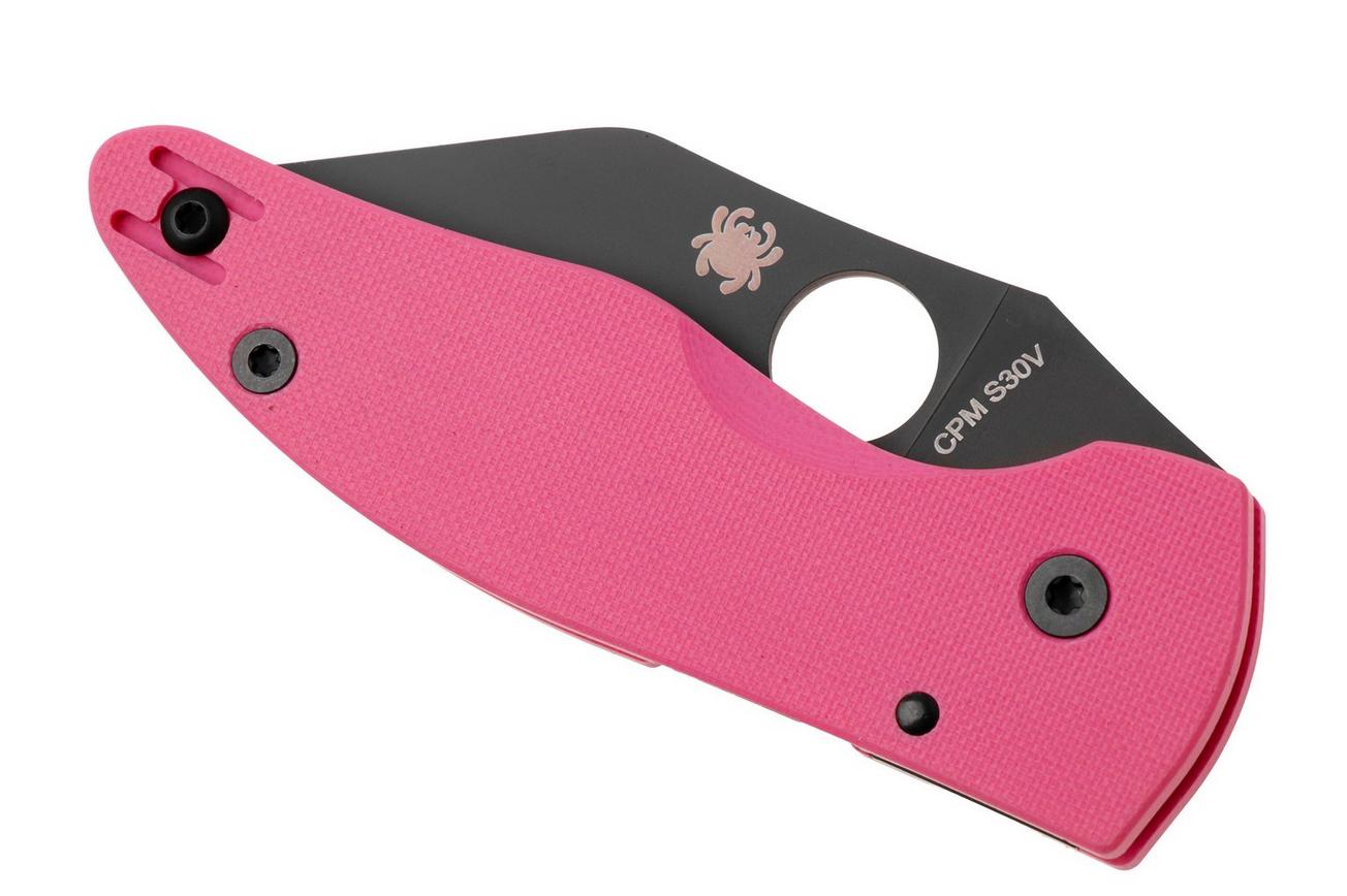 Spyderco MicroJimbo Black DLC CPM S30V C264GPNBKP Pink G10, Sprint Run zakmes, Michael Janich design