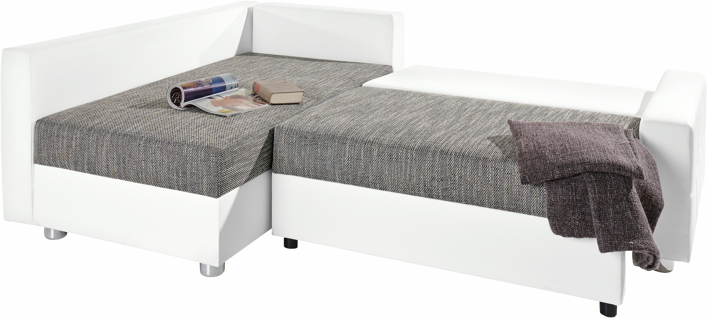 COLLECTION AB Ecksofa »Parma L-Form« mit Bettfunktion und Federkern