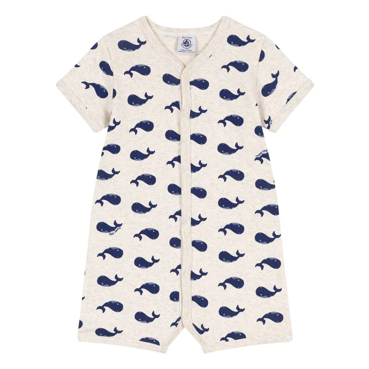Petit Bateau Pyjama Midja Baleines | Gris chiné