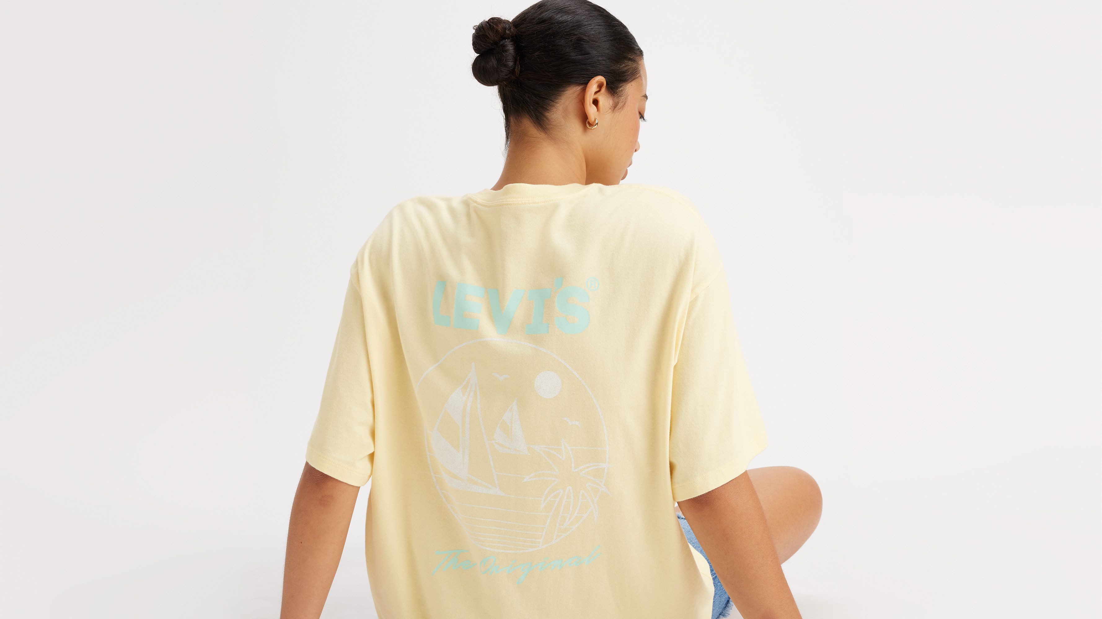 T-shirt graphique Short Stack - The Original Beach Scene Anise Flower - Jaune