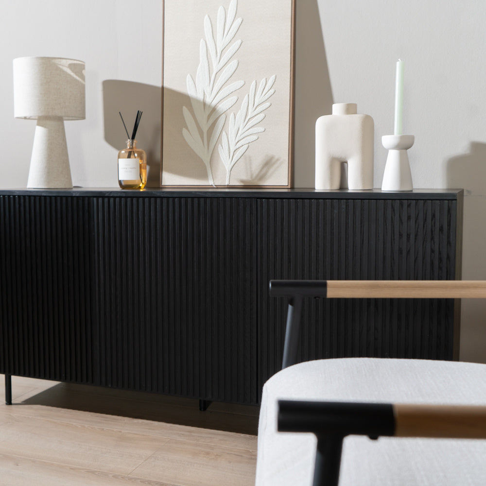 Bronx71 Dressoir Haley zwart eiken 160 cm