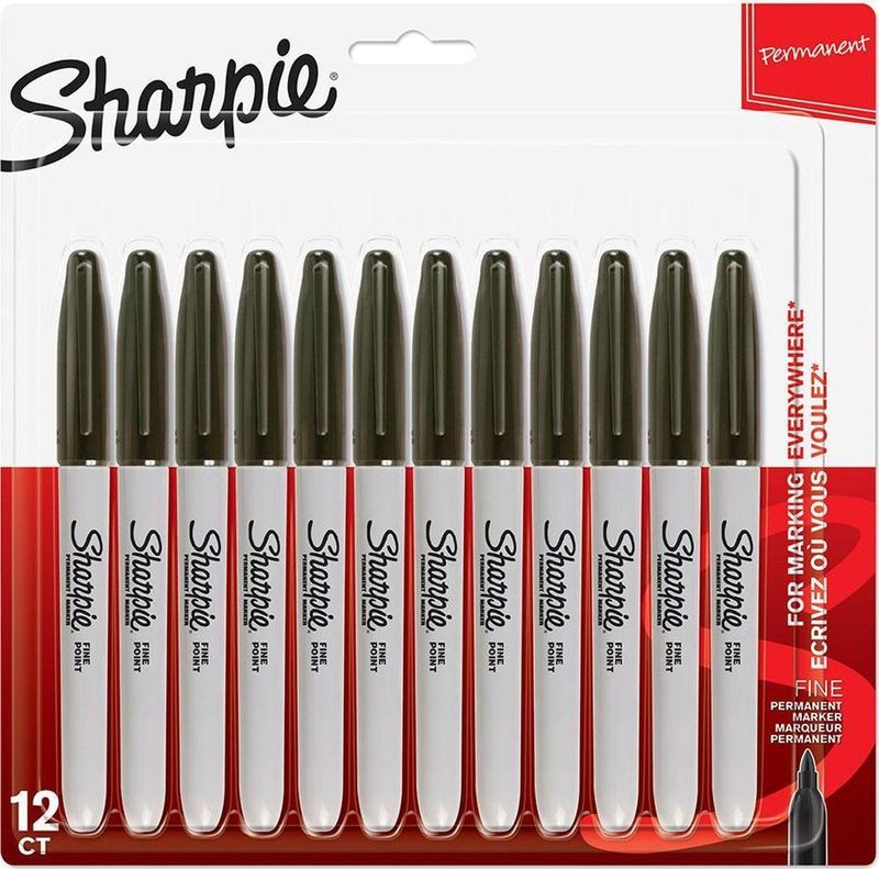 Sharpie-permanentmarkers | Fijne punt | Zwarte Inkt | 12 stuks