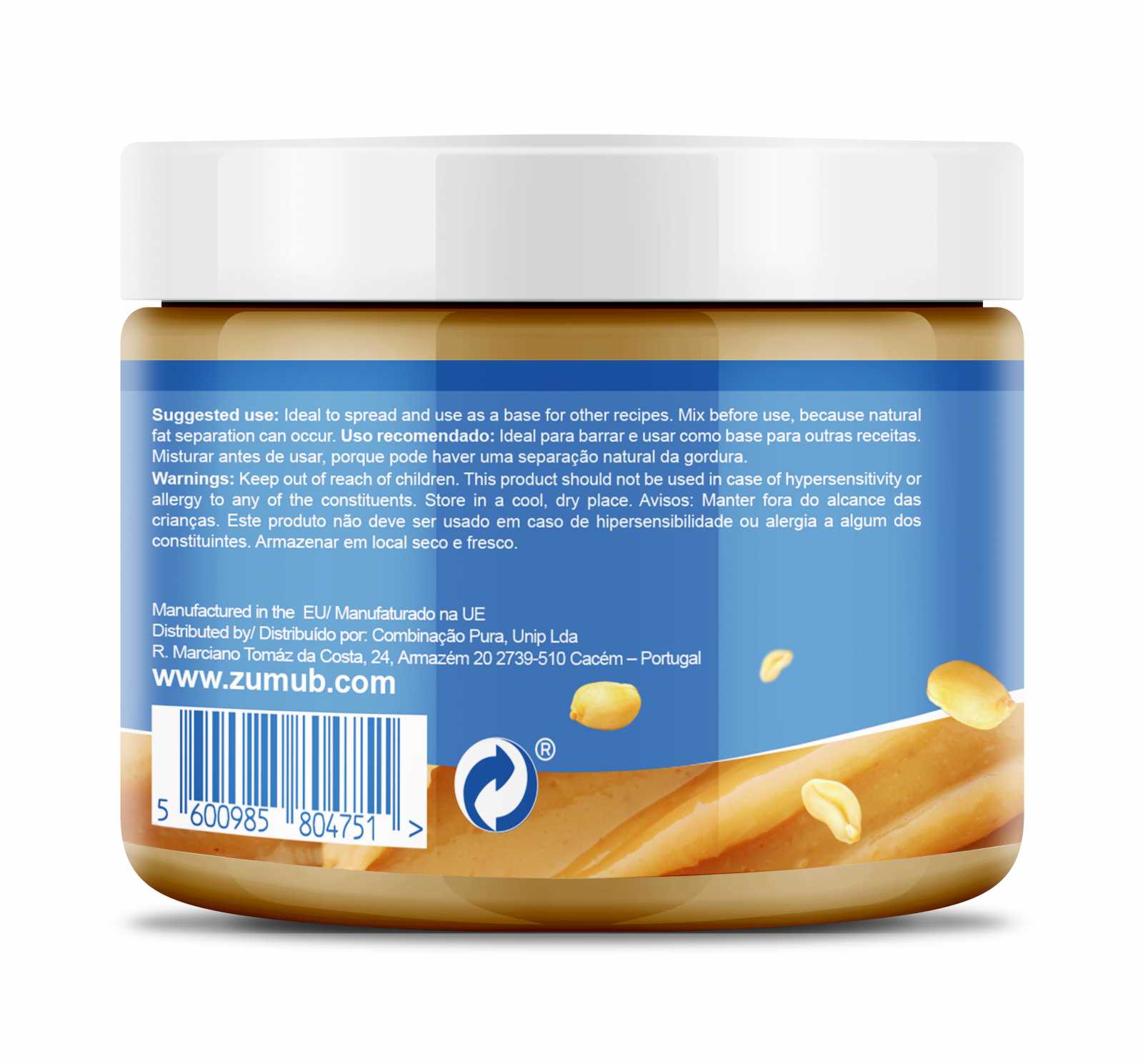 Manteiga de Amendoim Cremosa Zumub 500g