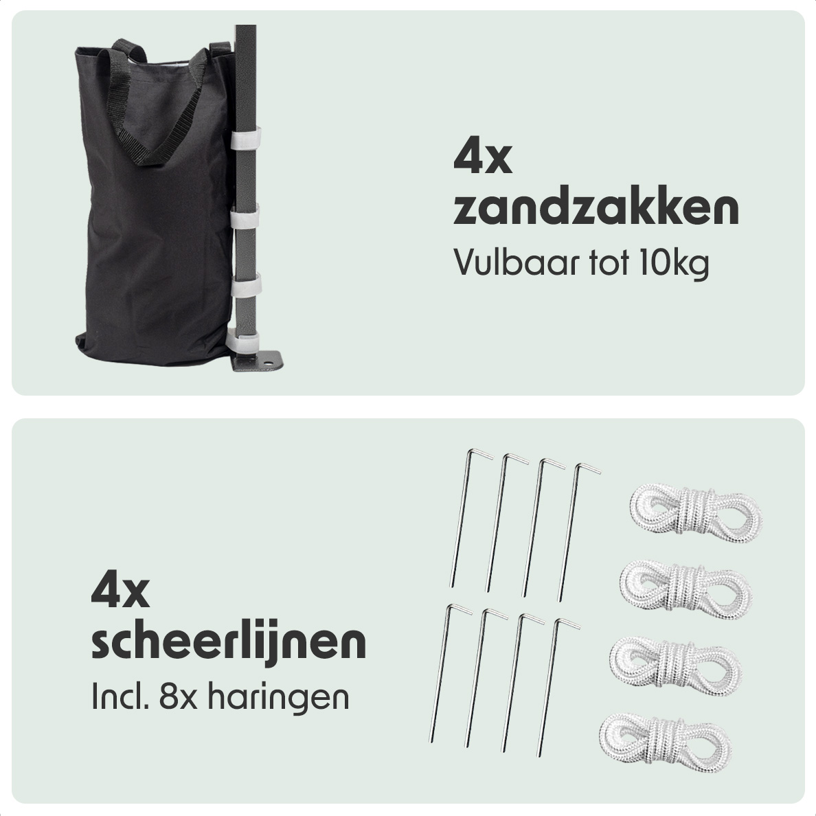 LifeGoods 3 x 3 meter partytent met zijwanden - Beige