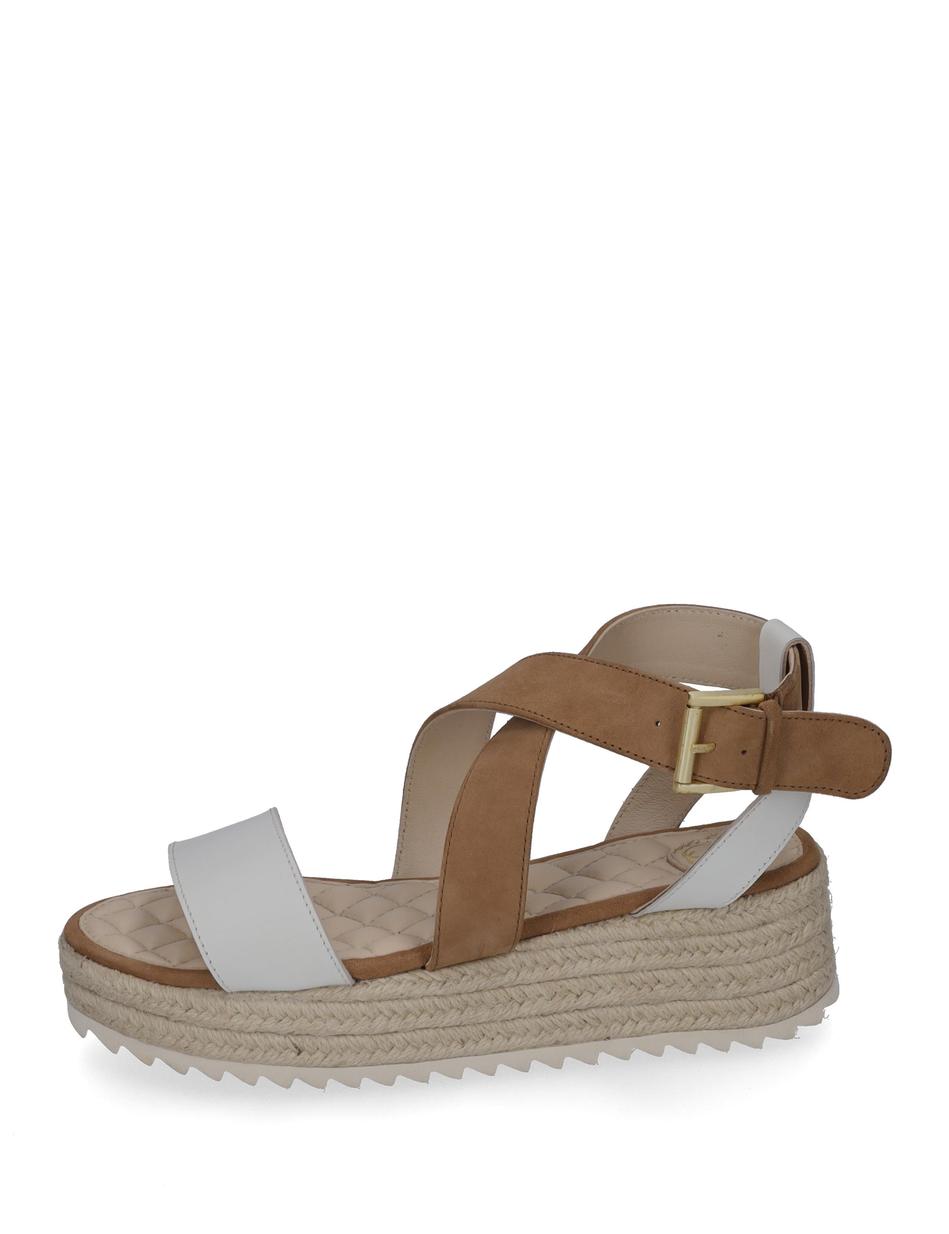Sandale Bari 03, weiss-braun