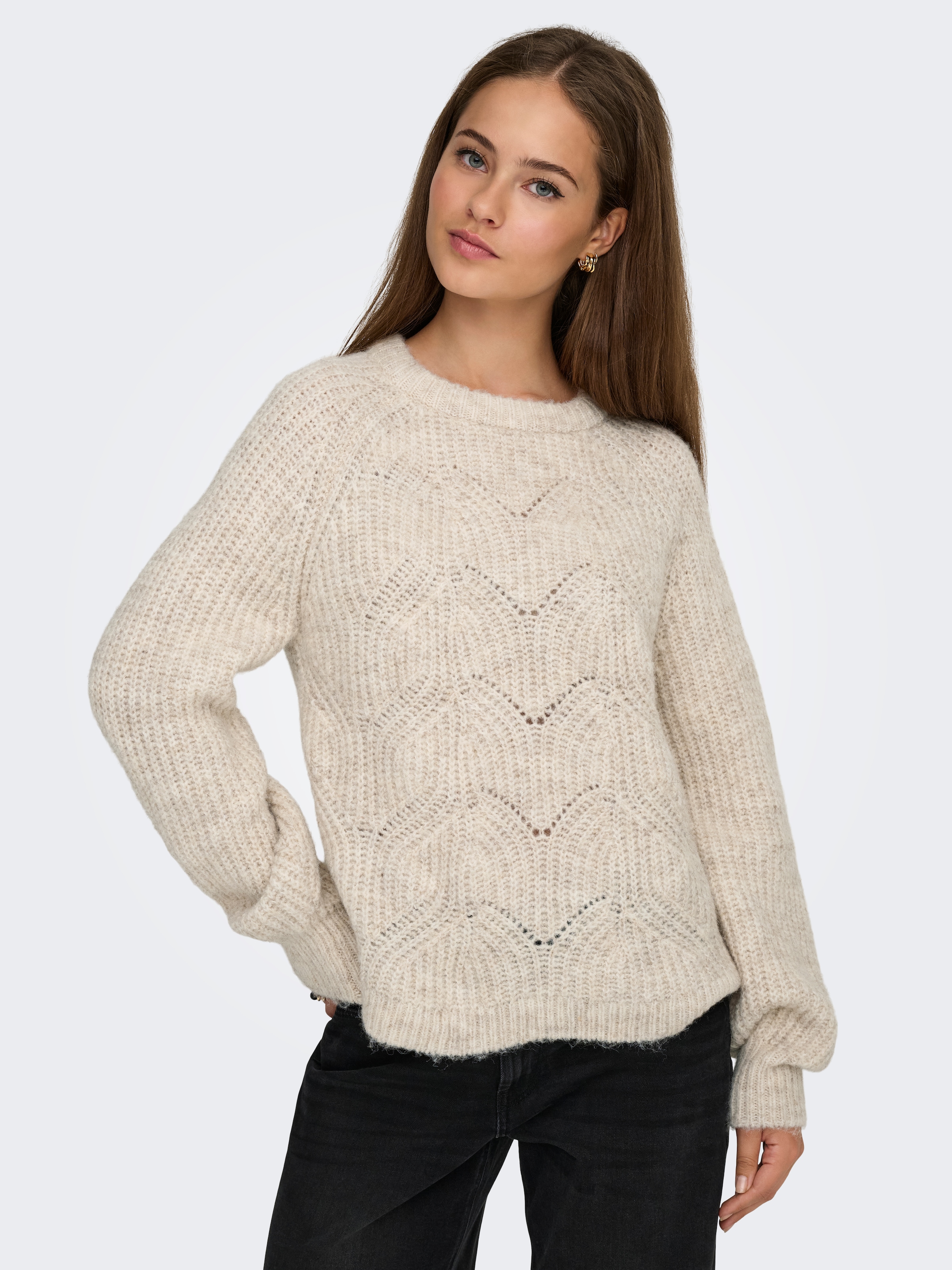 ONLY Strickpullover »ONLGILA LIFE LS STRUCTURE O-NECK BF KNT«