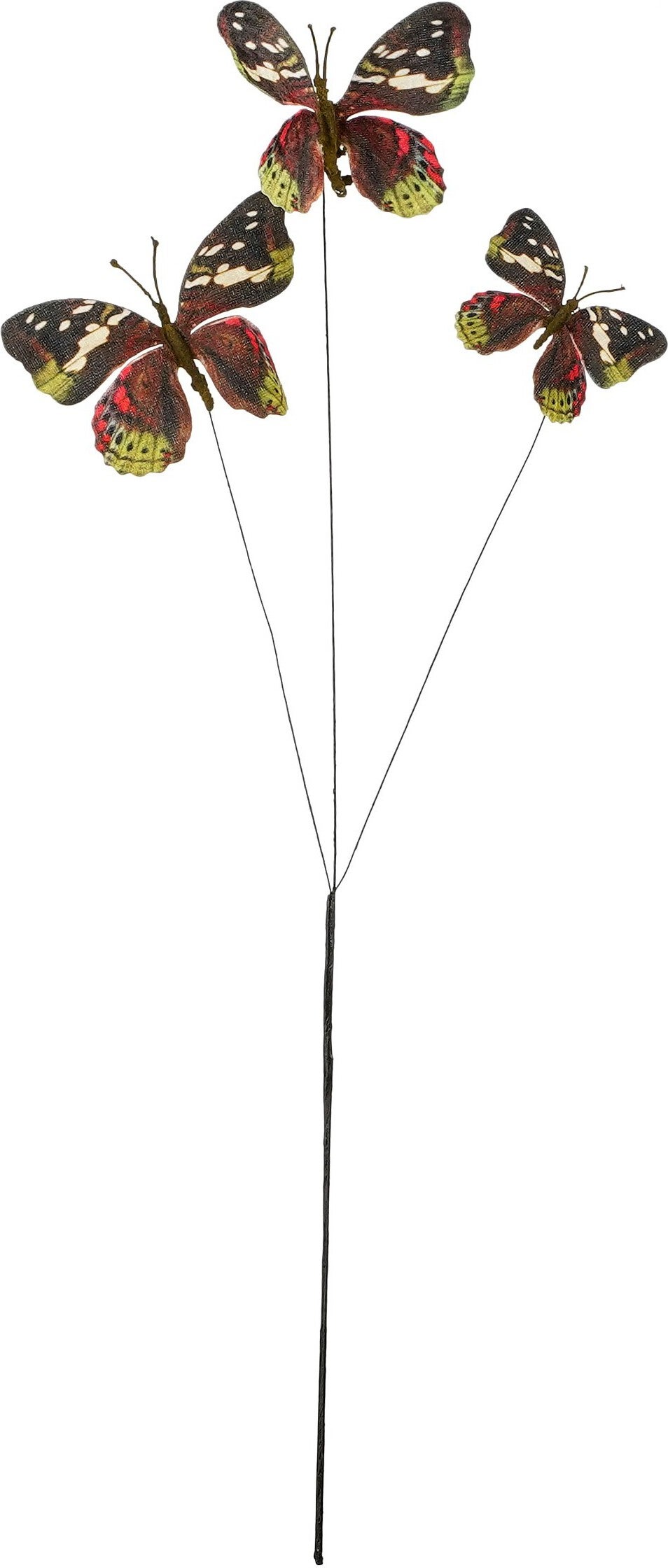 Mica Decorations kunsttak met vlinder rood L 60 cm