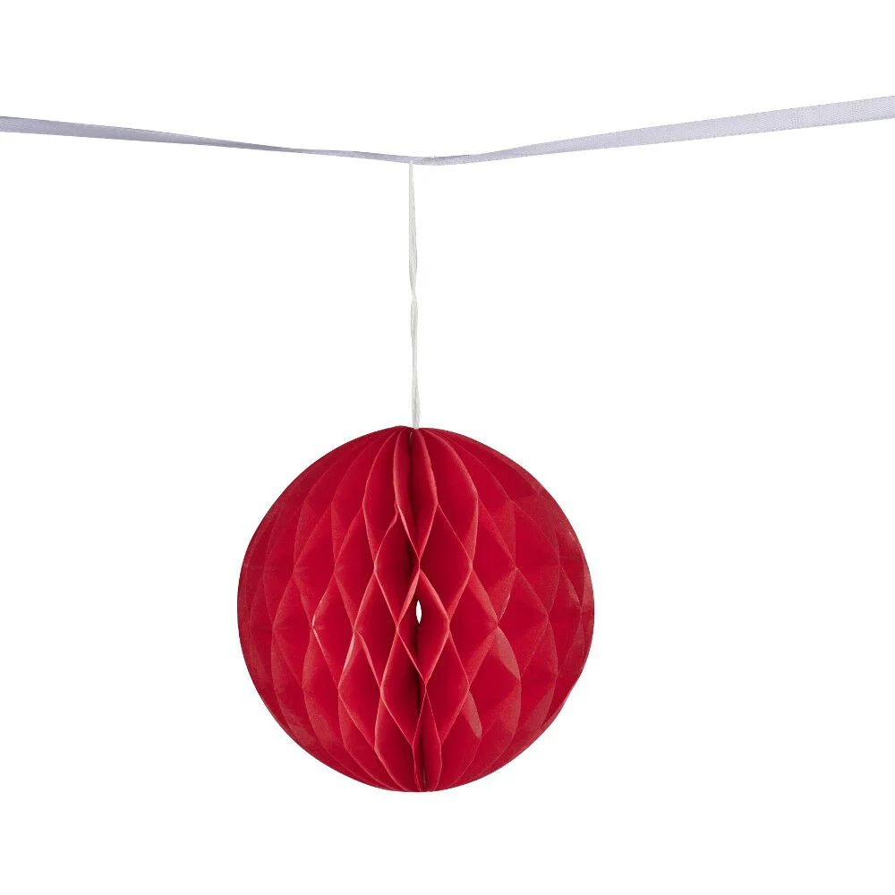 Guirlande boule en papier rose et rouge