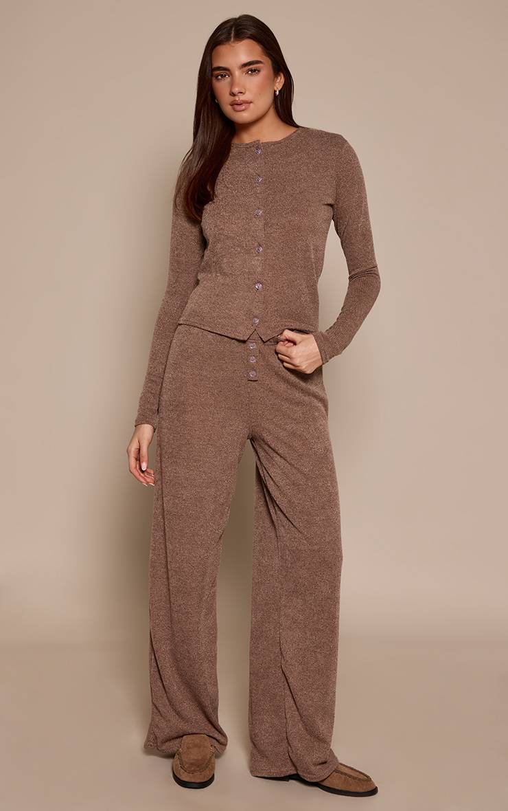 Moka Pantalon Décontracté Côtelé Chiné