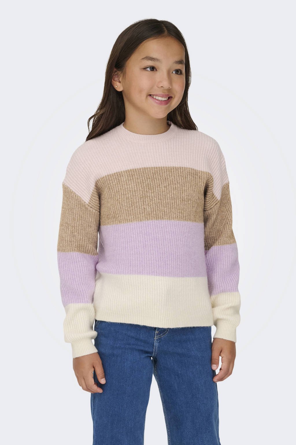 KIDS ONLY GIRL trui roze gebreid roze/beige/lila