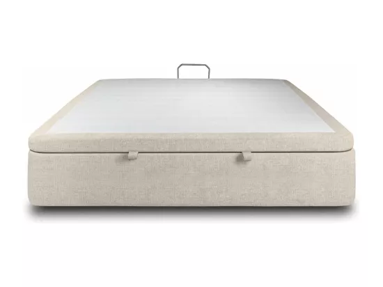 Sommier Coffre Tissu Beige clair 140x200 H39cm