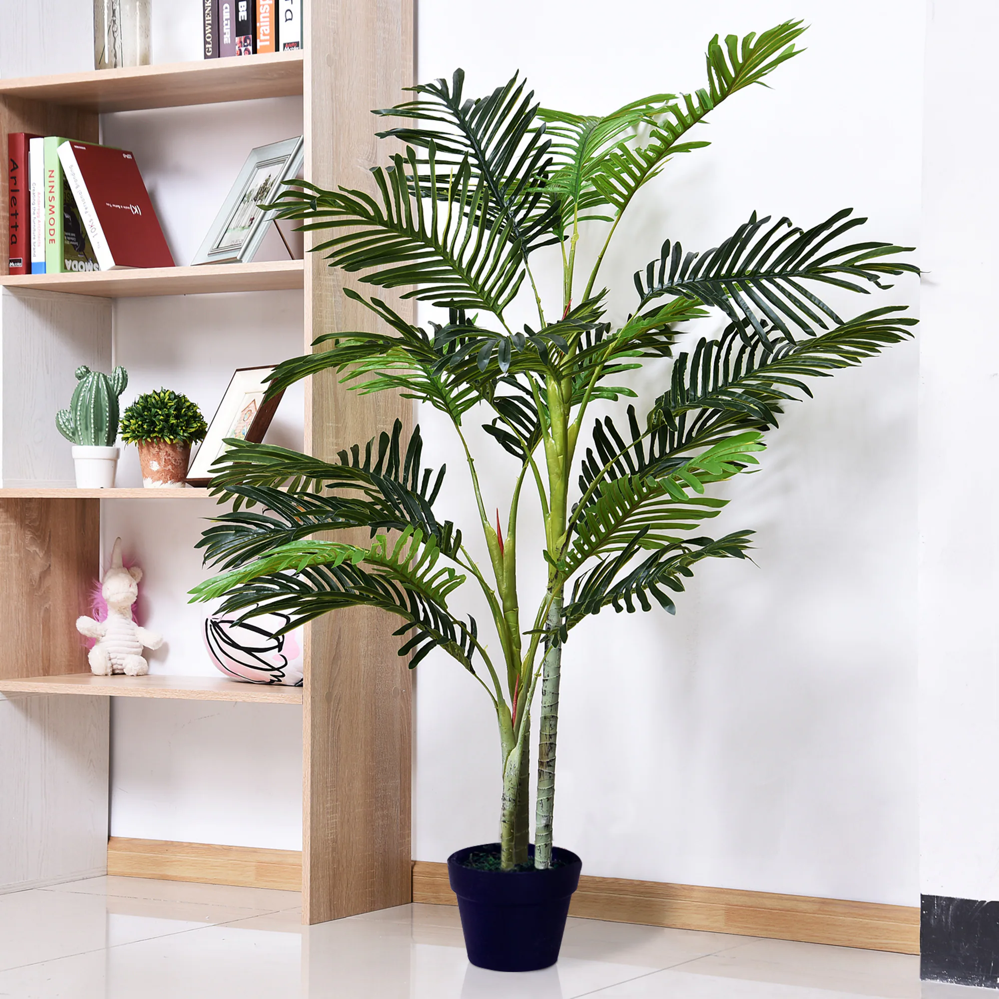 Outsunny künstliche Pflanze mit Pflanzentopf grün 18L x 18B x 150H cm