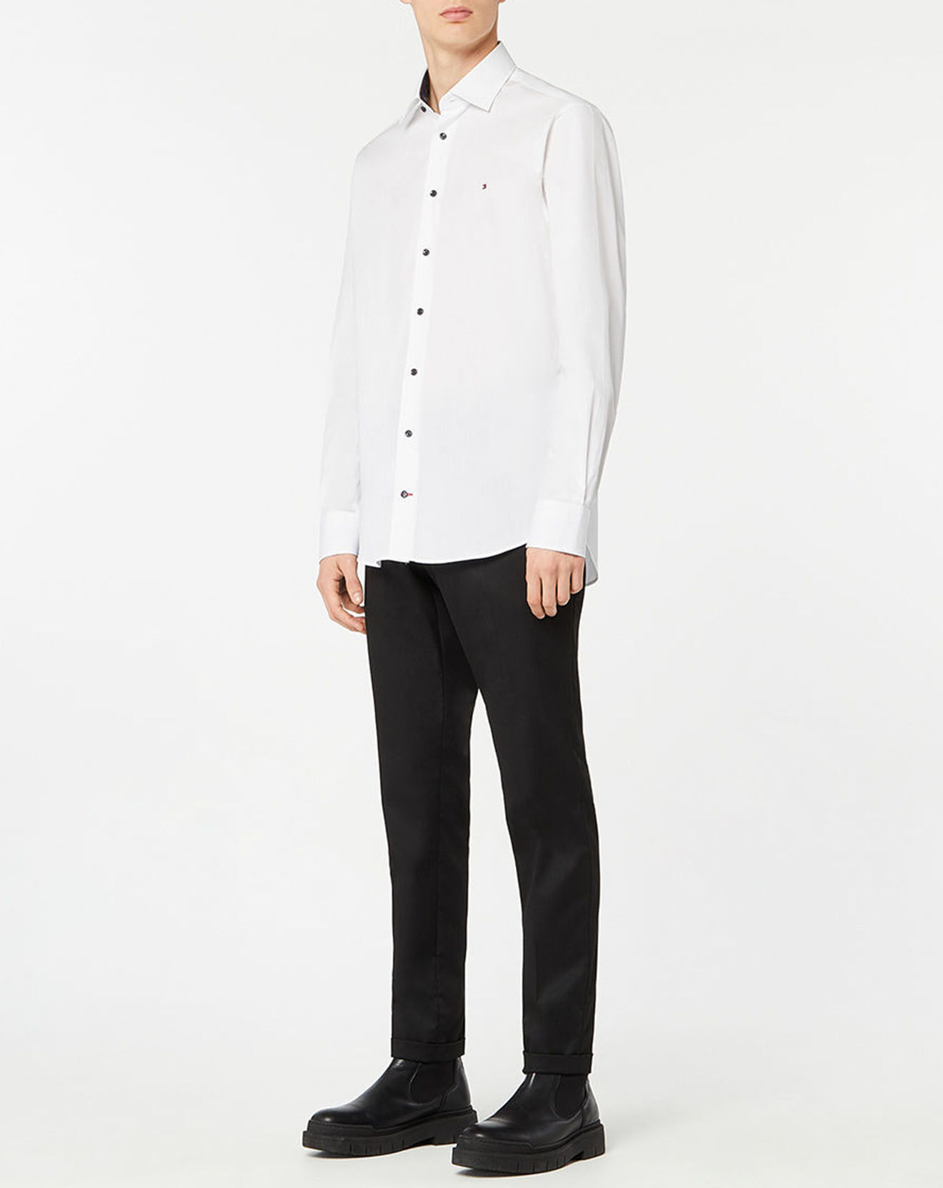 Tommy Hilfiger Chemise droite en Popeline Solid  blanche