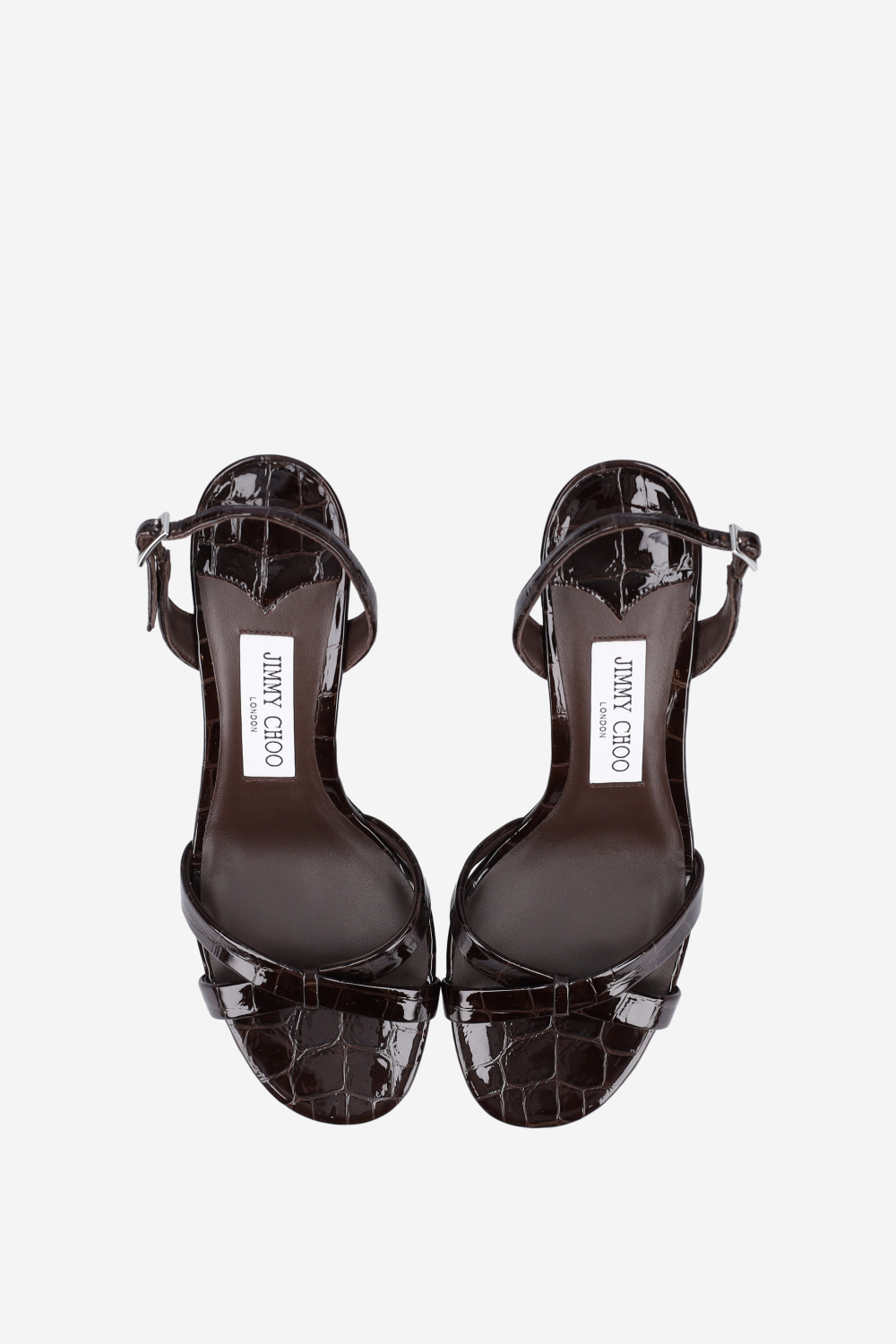 Elsy 70 croco embossed leather sandals