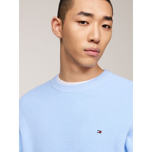 Tommy Hilfiger Refined Structure Crew Neck Pullover, Vessel Blue, L