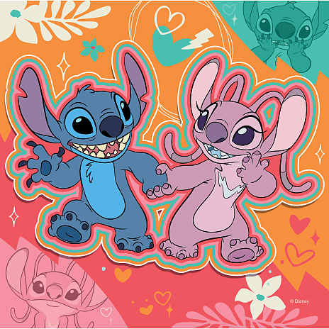 Disney Stitch puslespil - 3x49 brikker