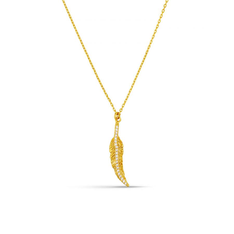 Orelia Jewellery Pave Leaf Charm Necklace