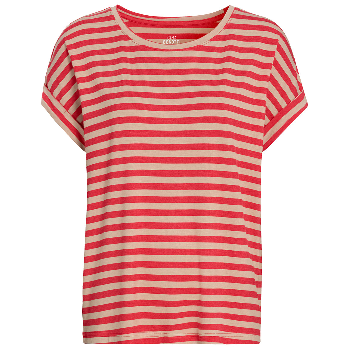 Gina Benotti Damen T-Shirt mit Print beige / rot