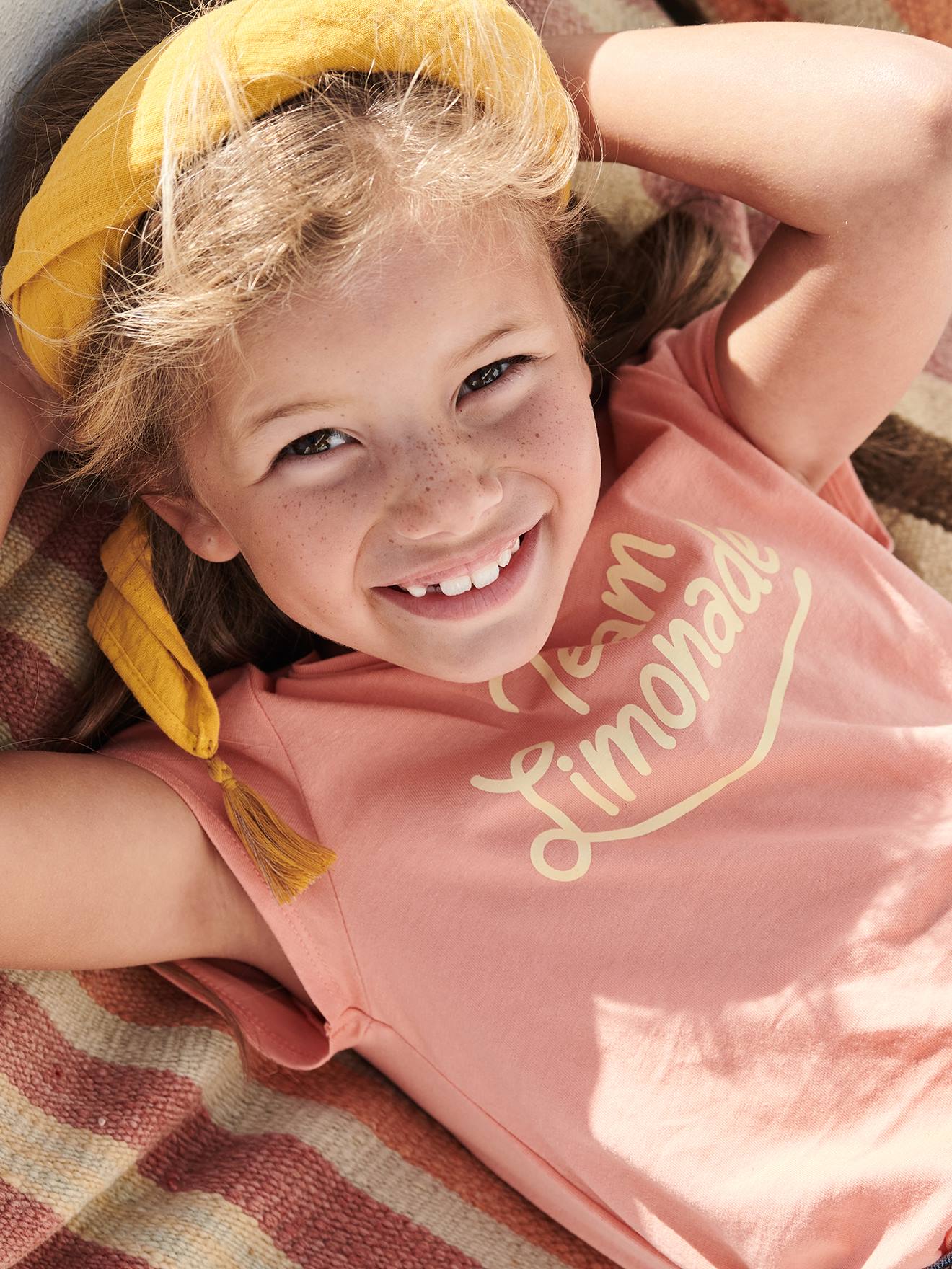 Camiseta com mensagem, para menina, verde pinho