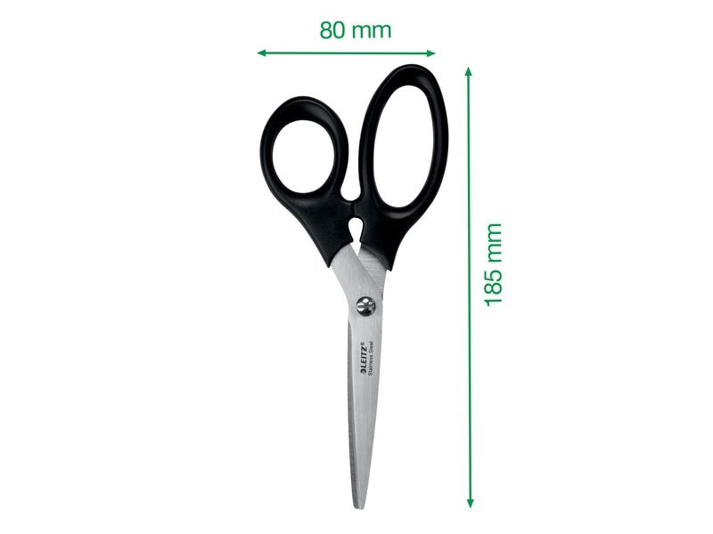 Leitz Schere 18.5 cm, Edelstahl Schere für Links- und Rechtshänder
