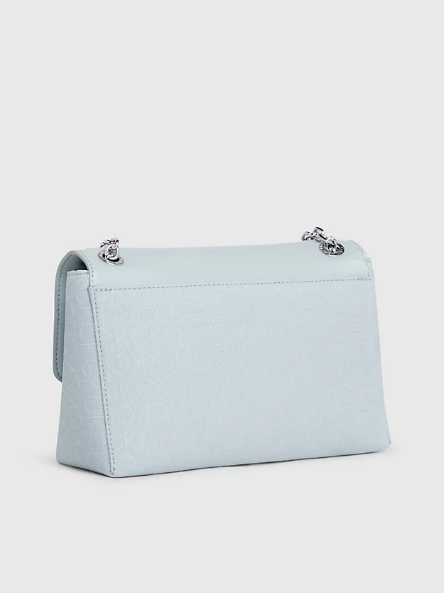 Bolsa de ombro conversível em jacquard com logotipo.