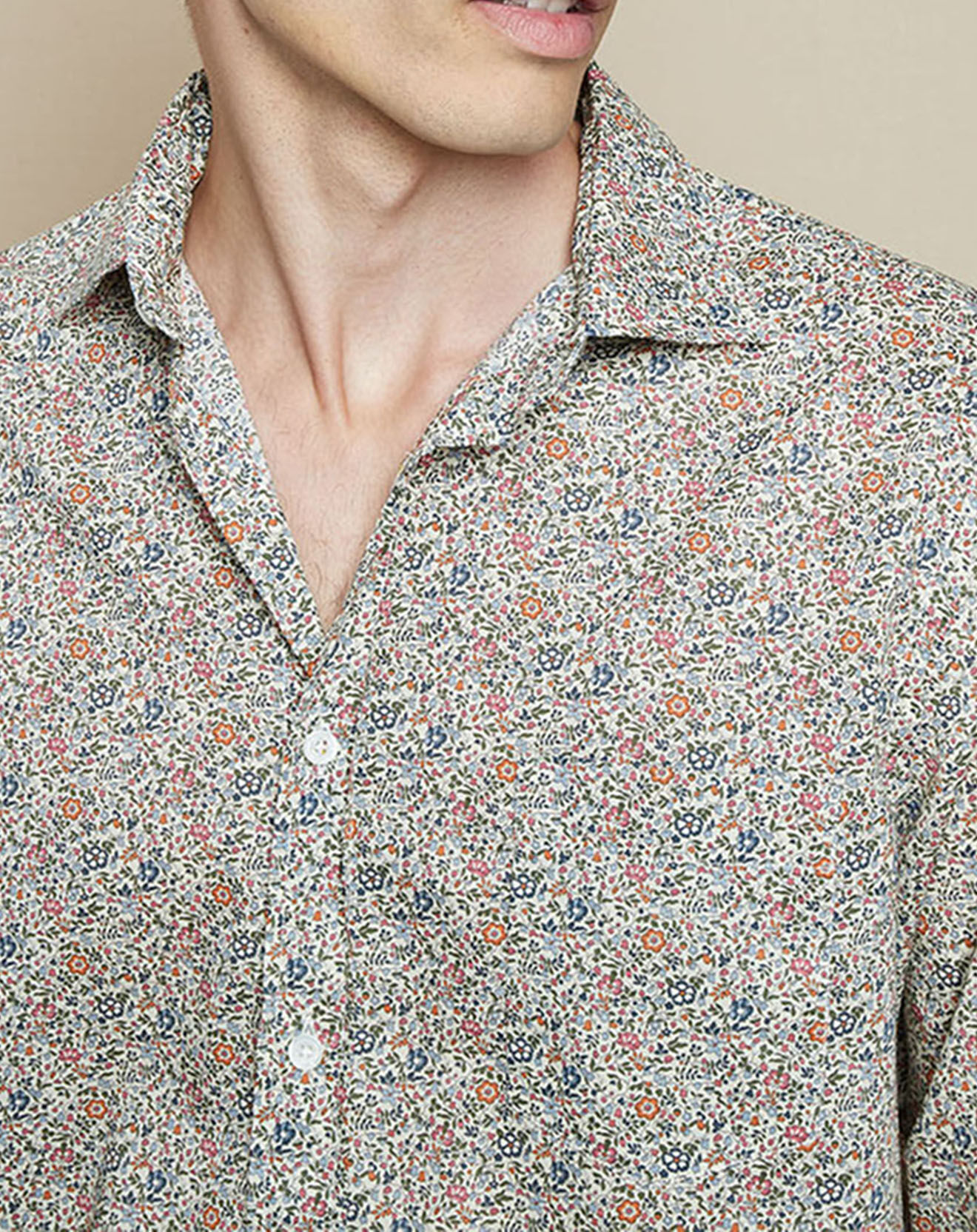 Hartford Chemise Regular Paul à fleurs écru/rose/bleu/orange