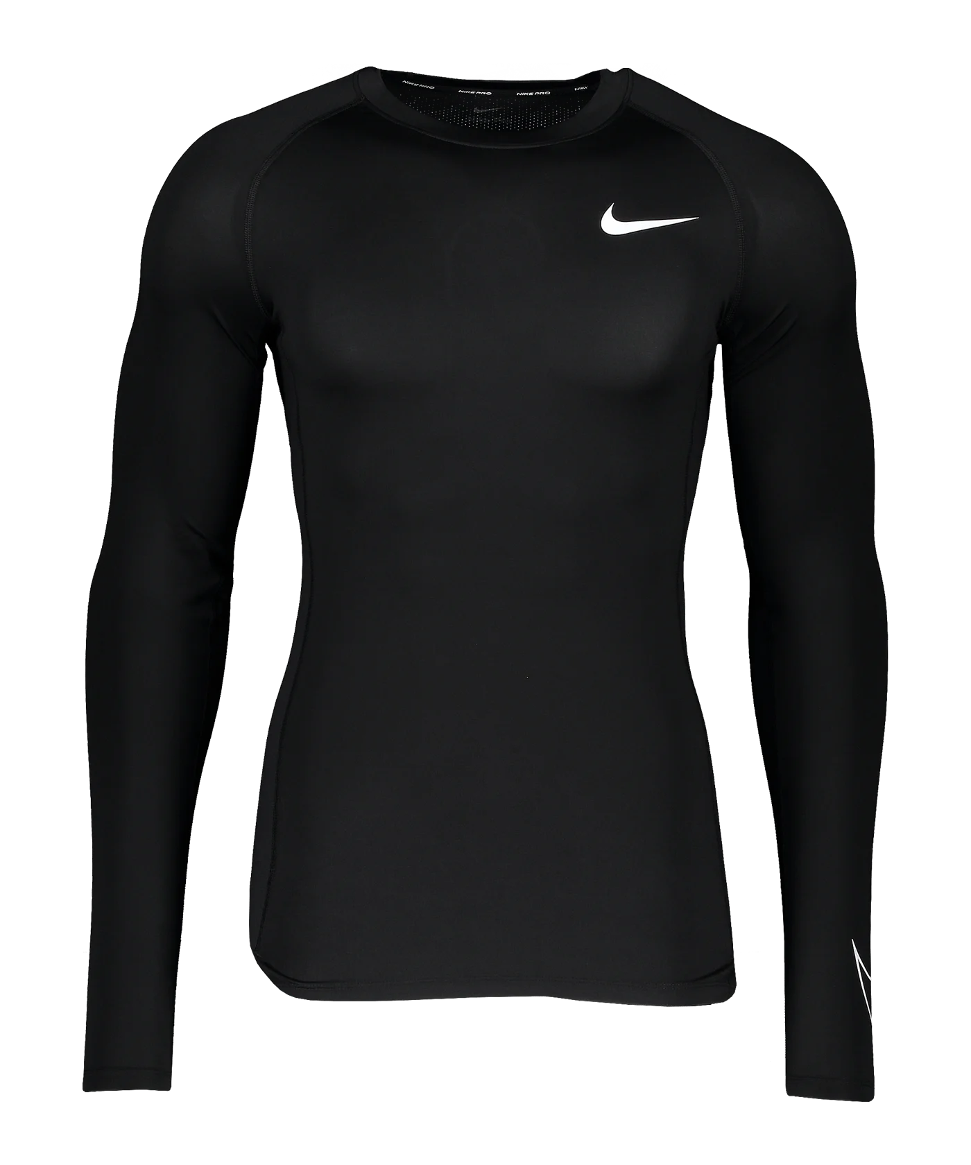 Nike Pro Longsleeve Schwarz Weiss F010