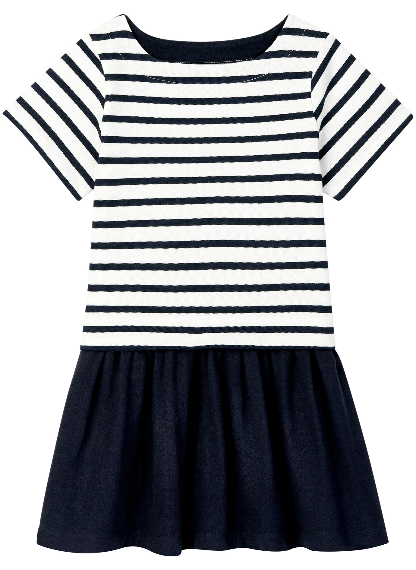 Kurzarm-Kleid BIBIBUS in marshmallow/smoking