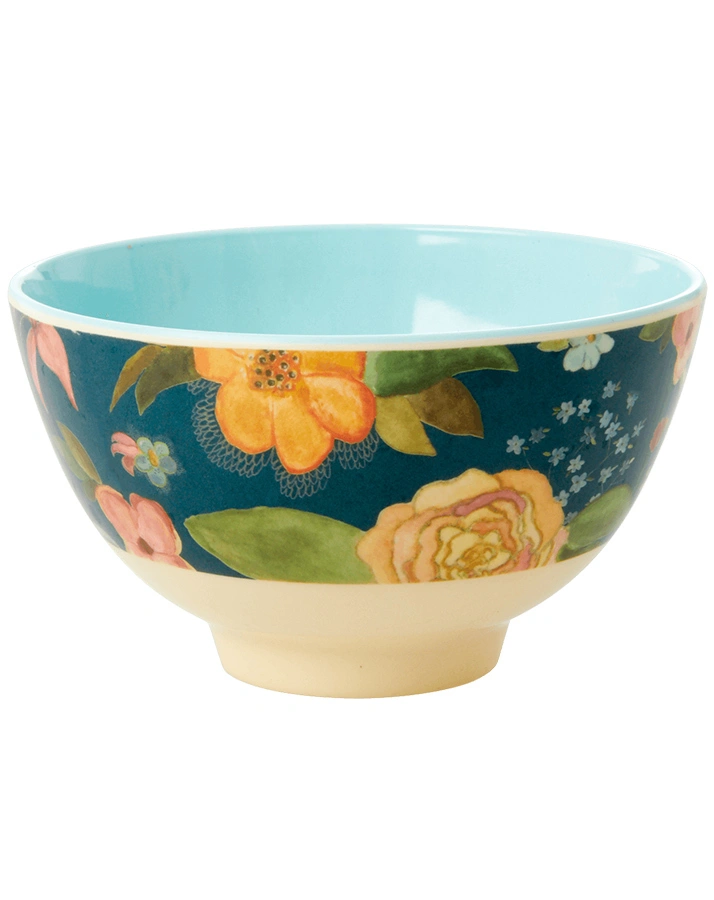 Melamin-Schale SELMAS FALL FLOWER SMALL in blau/hellblau
