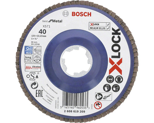 Slijpschijf, lamellenschijf Best for Metal Ø 125x22,23 mm K40, X-LOCK opname