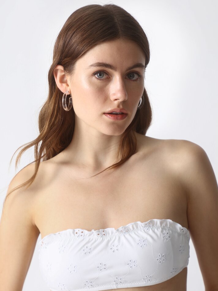 Top de biquíni bandeau - Branco