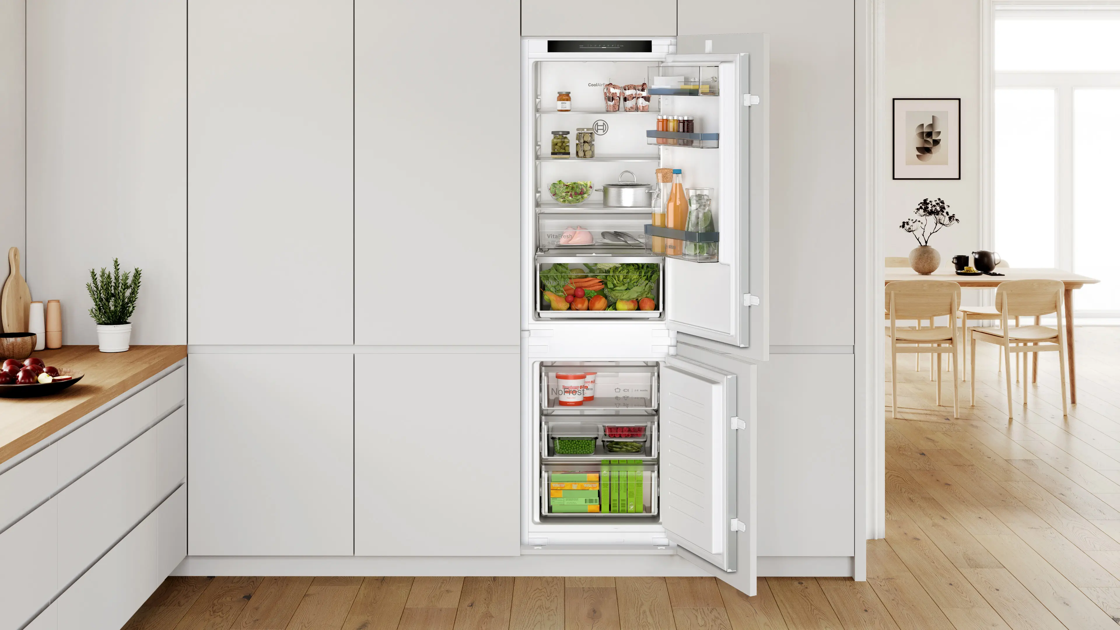 Serie 4 Inbouw koel-vriescombinatie 177.2 x 54.1 cm Sleepdeur
