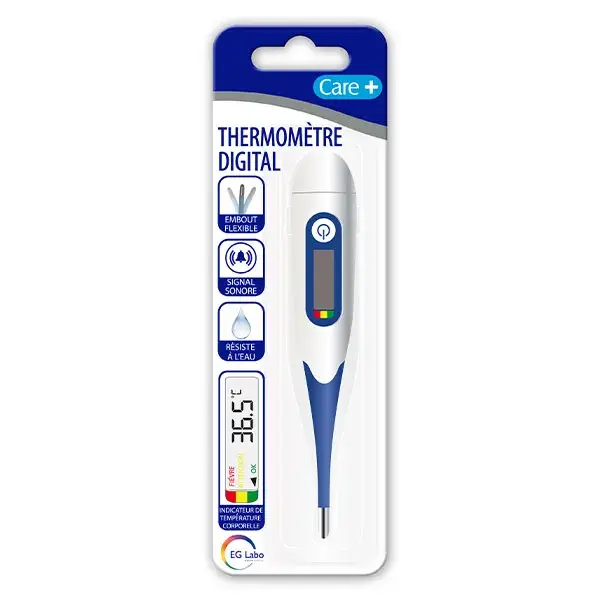 Termômetro digital Care + para bebês, crianças e adultos - 1 unidade - EG LABO