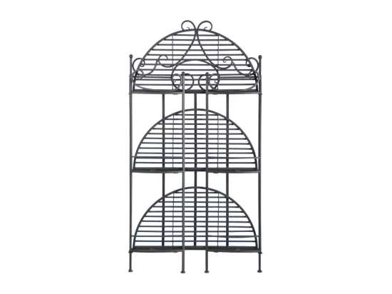 Etagère demi-ronde pliante - L 59,5 x l 30 x H 114,5 cm - Noir