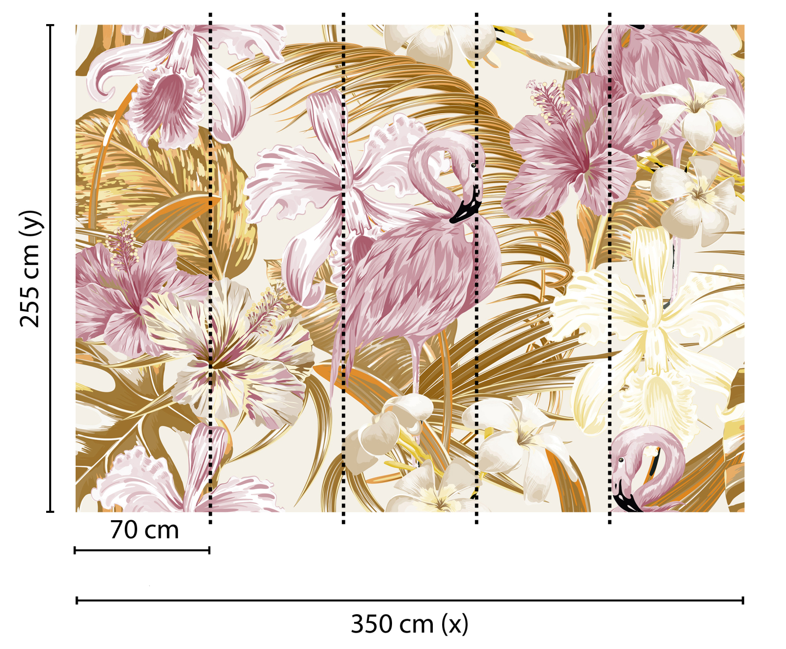 Fototapete DESIGNWALLS - orange-rosa - Pelikan - 2,55 Meter