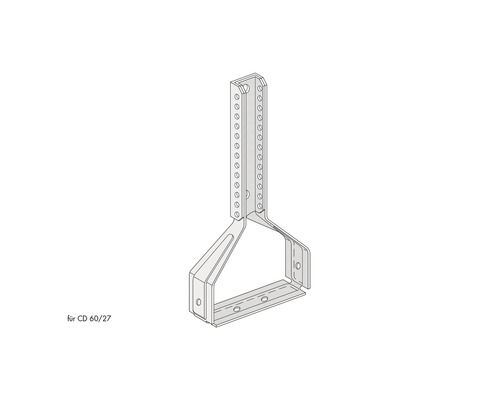 Knauf Vernierhendel voor CD 60/27 mm 126 mm Verpakking = 100 stuks