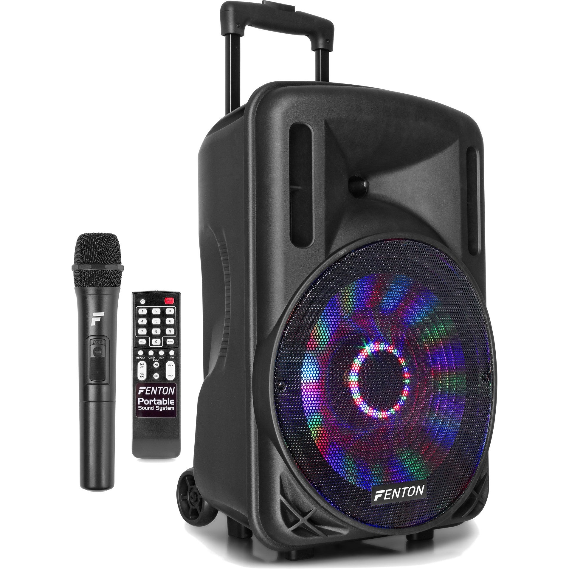 Fenton FT12LED actieve 700W mobiele 12 inch speaker met LED-show