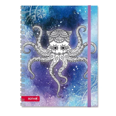 Roth Scribble Timer 2.0, Wire-O-Bindung, 1 Woche 2 Seiten + extra Ausmalseiten, Calamari