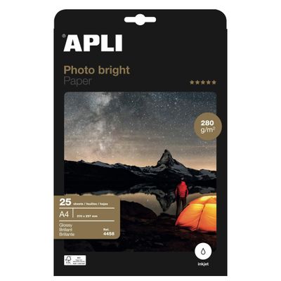 Apli Paper - Papier photo brillant - A4 - 280 g/m² - 25 feuilles