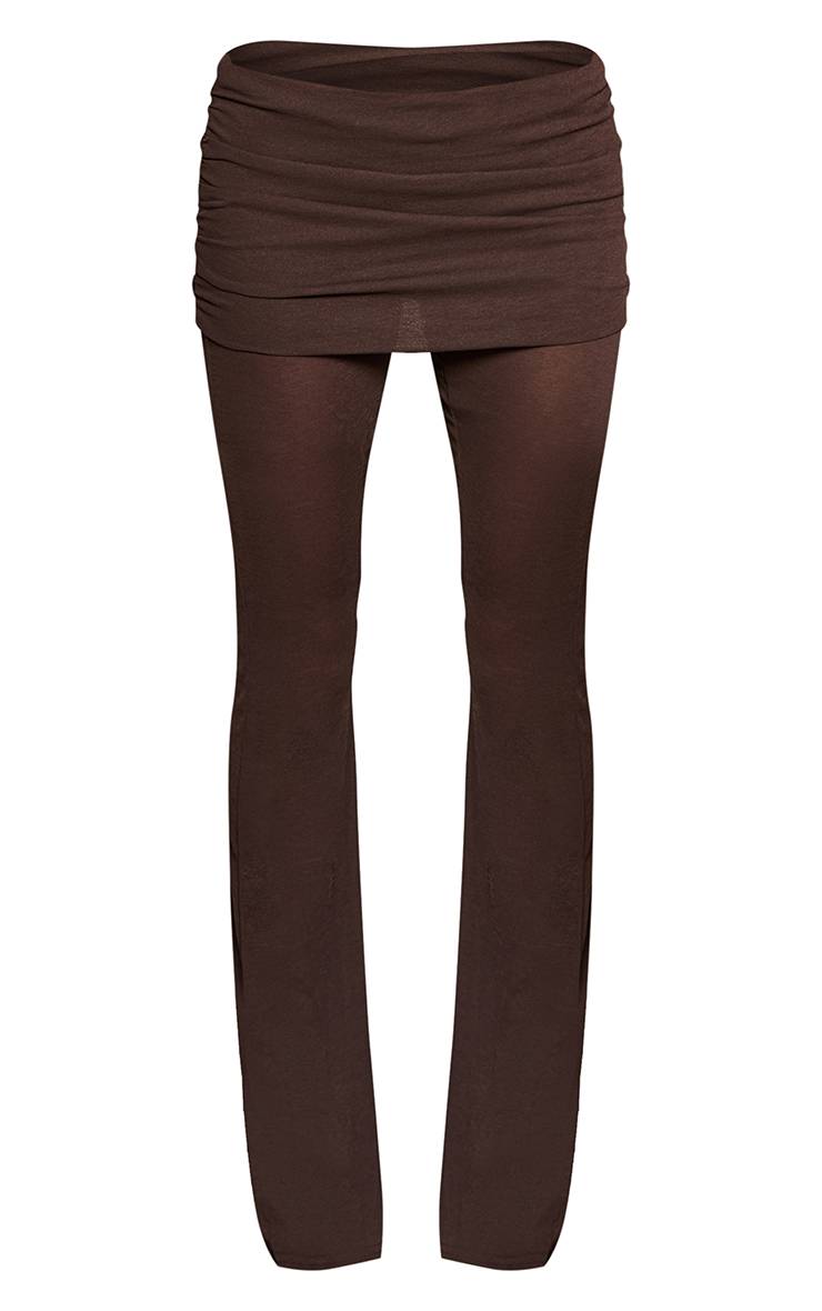 Chocolat Pantalon Droit Coordonné Avec Superposition Pelure D'oignon