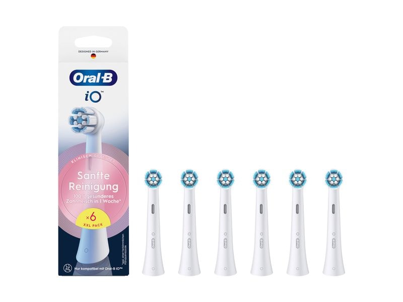 Oral-B Zahnbürstenkopf iO Sanfte Reinigung 6 Stück Ersatzbürsten