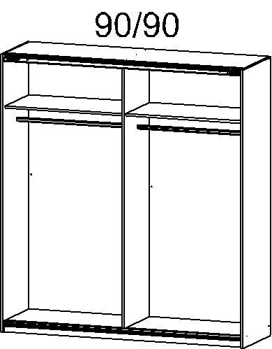 Schwebetürenschrank MANJA 181 x 197 cm Alpinweiß/Spiegel
